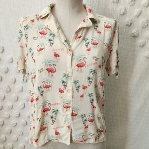 MNG by Mango Flamingo Top Size 4